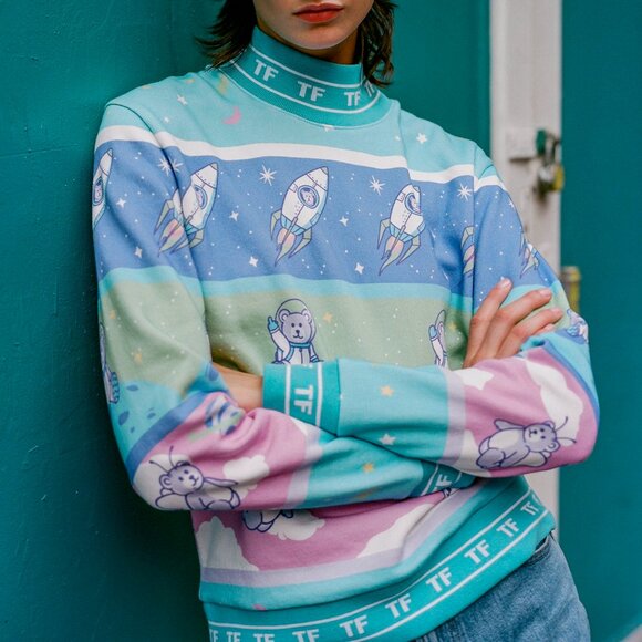 BNWOT Teddy Fresh x Dr. Frankenstein Pastel Crewneck Top, Size S - Picture 2 of 5